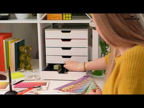 Durable VARICOLOR MIX Desktop Organizer 5 Drawer Color Coded Storage |
